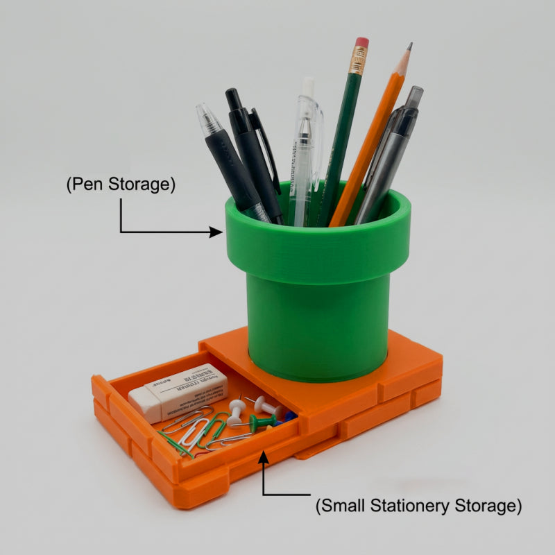 Brick Style Pen Holder Desk Organizer