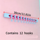 12-Hook No-Drill Wall Organizer Hook Rack