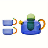 Color-Block Glass Teapot With Tea Infuser