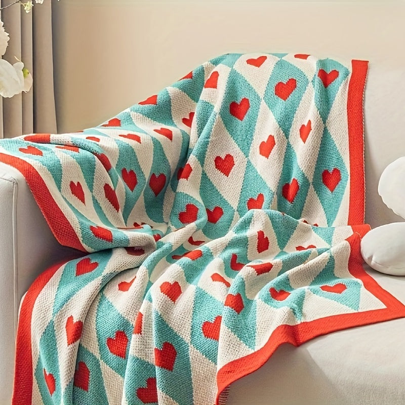 Heart Nordic Small Blanket Throw