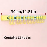 12-Hook No-Drill Wall Organizer Hook Rack