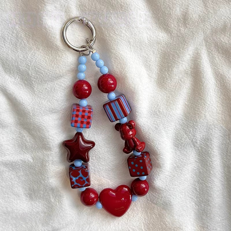 Bear Heart Phone Pendant Keychain