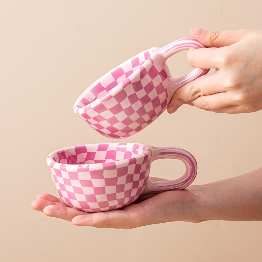 Pink Checkerboard Mug