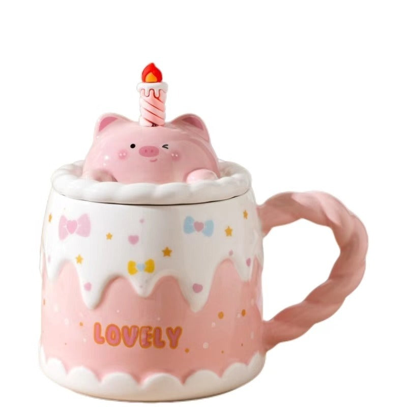 Birthday Cake Ceramic Mug Bunny Cup